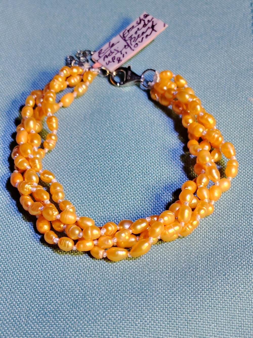 VERSATILE PEARL MULTI-STRAND BRACELET, IN GOLDEN YELLOW/STERLING ADJ. -UP TO 8"